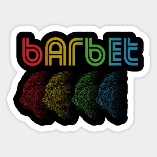 Cool Retro Groovy Barbet Dog Sticker